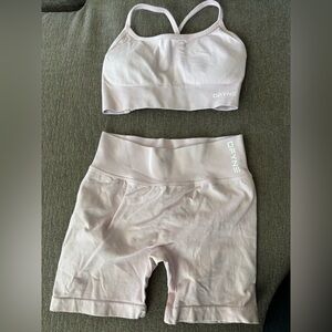 DFYNE Pink Sports Bra and Shorts Set